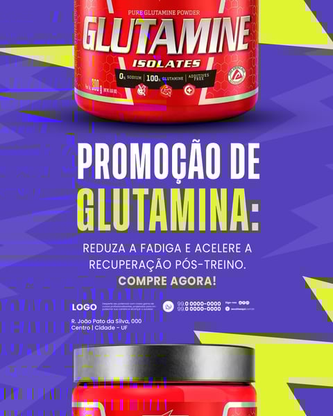 LOJA DE SUPLEMENTOS  PROMOÇÃO GLUTAMINA