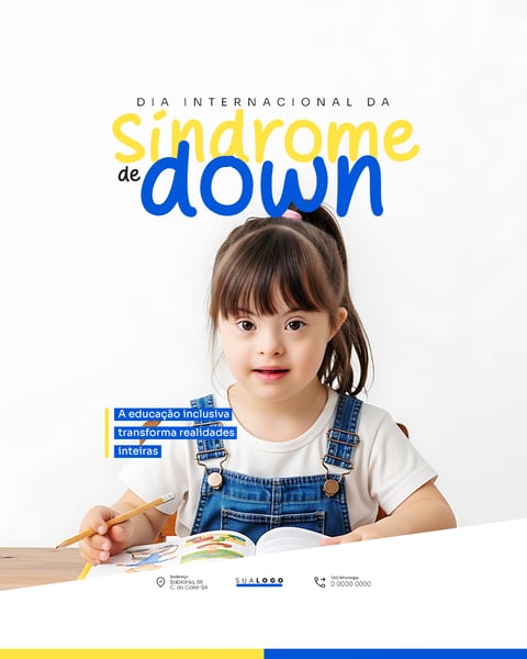 DIA INTERNACIONAL DA SÍNDROME DE DOWN 21 DE MARÇO SOCIAL MEDIA PSD EDITÁVEL 5