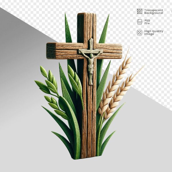 CRUZ DE MADEIRA - ELEMENTO 3D PARA COMPOSIÇÃO