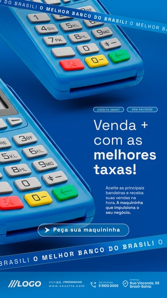 BANCO DIGITAL CARTÃO DE CRÉDITO E MAQUINETA ABRA SUA CONTA STORY SOCIAL MEDIA PSD EDITÁVEL 2