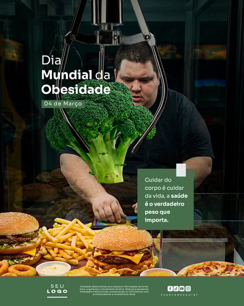 DIA MUNDIAL DA OBESIDADE 4 DE MARÇO SOCIAL MEDIA PSD EDITÁVEL 4