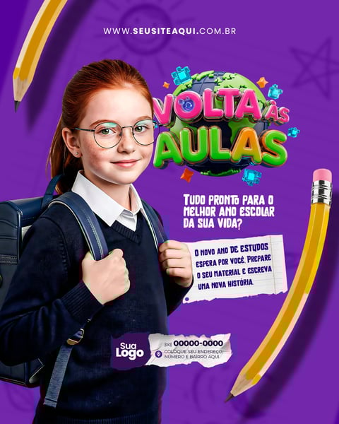 FEED ESCOLA VOLTA ÀS AULAS SOCIAL MEDIA PSD EDITÁVEL 1