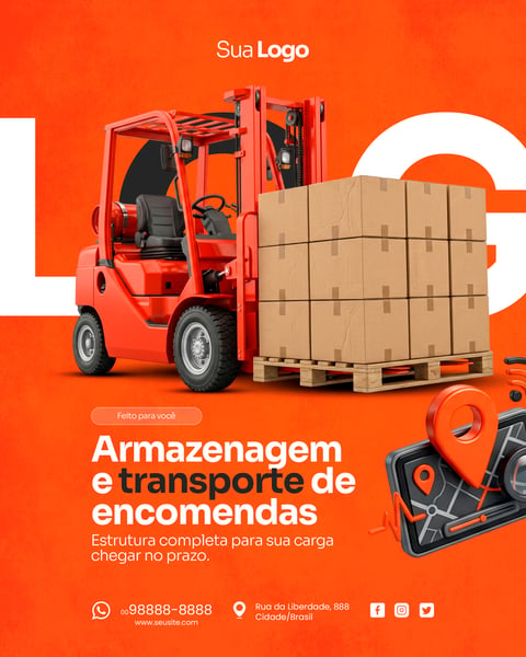 SOCIAL MEDIA TRANSPORTADORA E SERVIÇO DE ENTREGA PSD EDITÁVEL