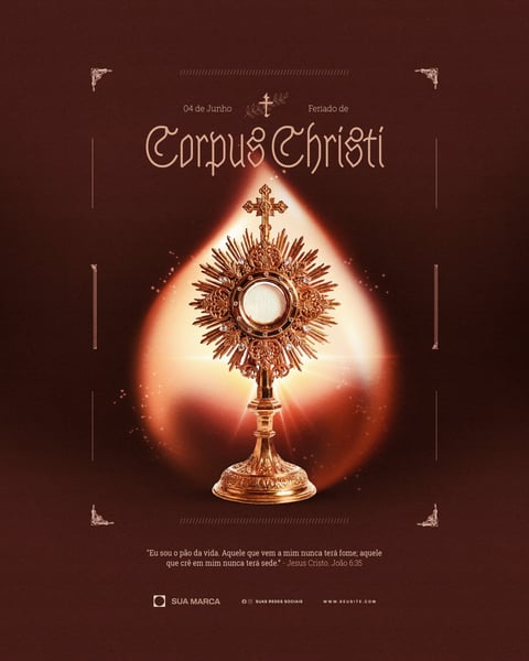 Corpus Christi 04 de Junho Feriado Arte Religiosa PSD Editável