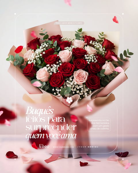 COLEÇÃO FLORICULTURA DIA DOS NAMORADOS PSD EDITÁVEL