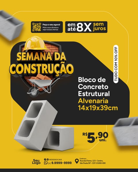 Loja Material de Construção Social Media PSD Editável