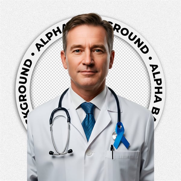 MÉDICO DOUTOR COM FITA AZUL DE NOVEMBRO AZUL 3