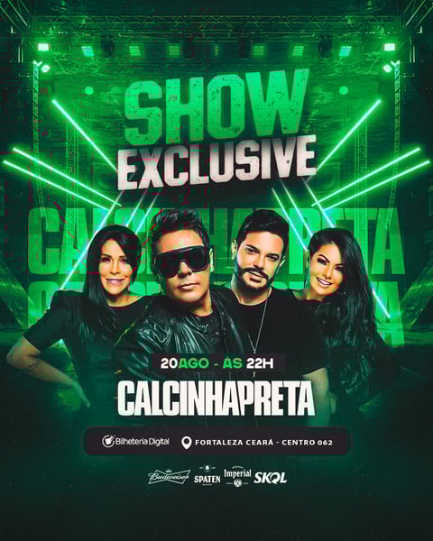 SHOW EXCLUSIVO - CALCINHA PRETA - FLYER EVENTO FEED - FORRÓ - PIZEIRO - SOFRÊNCIA