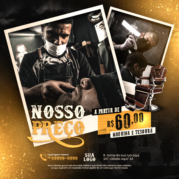 BARBEARIA SOCIAL MEDIA POST - PREÇO DE CORTES DE CABELO