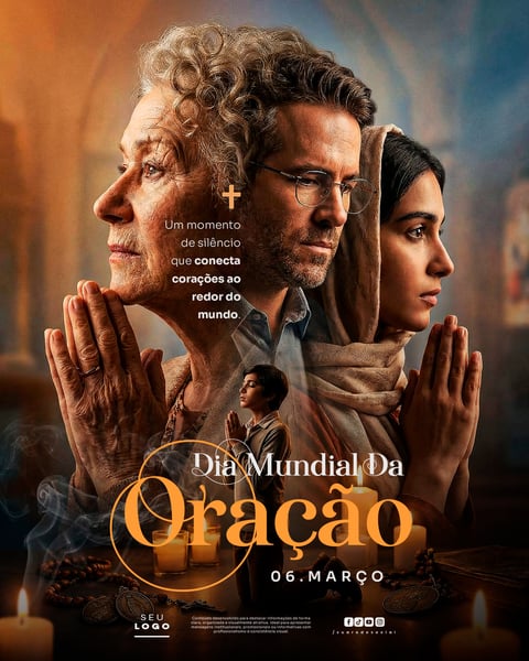 DIA MUNDIAL DA ORAÇÃO 06 DE MARÇO SOCIAL MEDIA PSD EDITÁVEL 3
