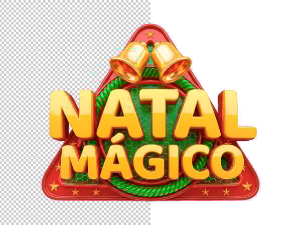 SELO 3D NATAL MÁGICO EM PNG