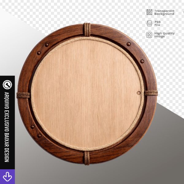 RODA DE MADEIRA - ELEMENTO 3D PARA COMPOSIÇÃO - EXCLUSIVO BAIXAR DESIGN