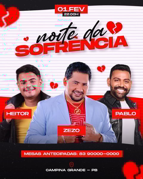 FLYER PSD EDITÁVEL NOITE DA SOFRÊNCIA FEED