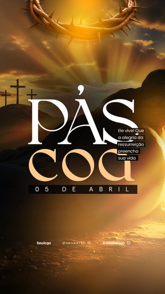 FELIZ PÁSCOA FLYER SOCIAL MEDIA PSD STORY 2