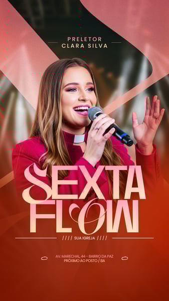 FLYER GOSPEL CULTO DOMINGO DE LOUVOR E ADORAÇÃO IGREJA SOCIAL MEDIA PSD EDITÁVEL