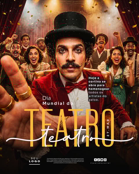 DIA MUNDIAL DO TEATRO 27 DE MARÇO SOCIAL MEDIA PSD EDITÁVEL 5