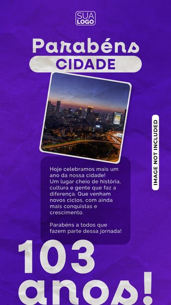 POST REDE SOCIAL STORIE ANIVERSARIO DA CIDADE
