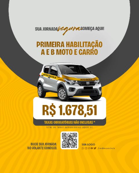 SOCIAL MEDIA - AUTO ESCOLA - VALORES CATEGORIA A E B