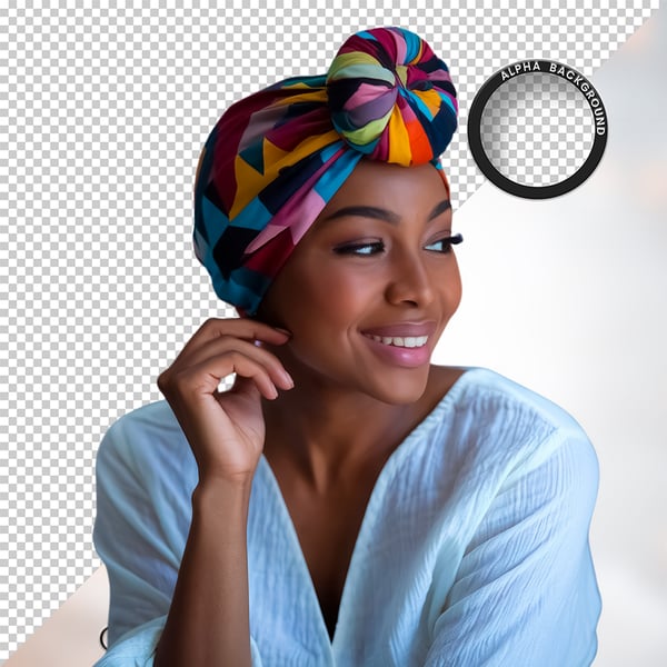 MULHER NEGRA AFRO ELEMENTO PSD PNG