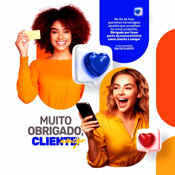 DIA DO CLIENTE 15 DE SETEMBRO POST BANNER COMEMORATIVO PSD EDITÁVEL
