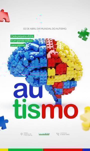 CONSCIENTIZAÇÃO AUTISMO 02 DE ABRIL SOCIAL MEDIA PSD EDITÁVEL 2