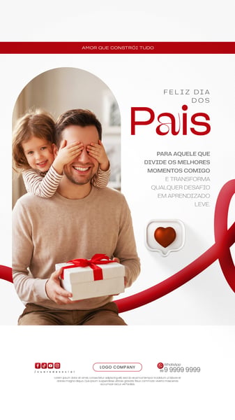 DIA DOS PAIS HOMENAGEM E CAMPANHAS ESPECIAIS SOCIAL MEDIA PSD EDITÁVEL 4 STORY