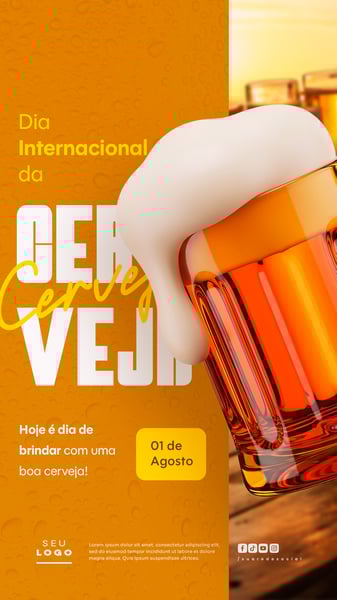 DIA INTERNACIONAL DA CERVEJA 01 DE AGOSTO SOCIAL MEDIA PSD EDITÁVEL STORY 5