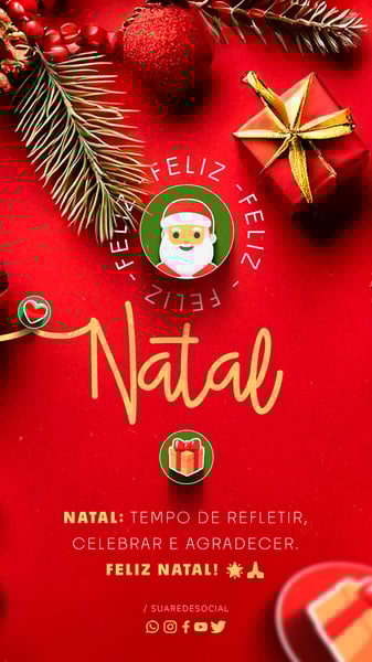 PLR SOCIAL MEDIA FELIZ NATAL STORY NATAL, TEMPO DE REFLETIR E AGRADECER