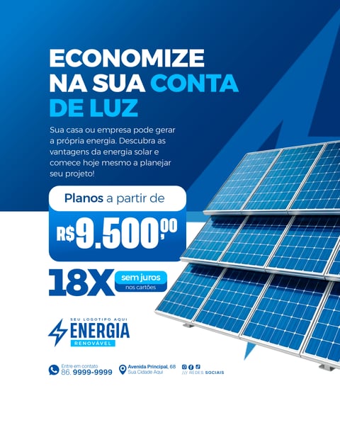 Social Media Energia Solar PSD Editável