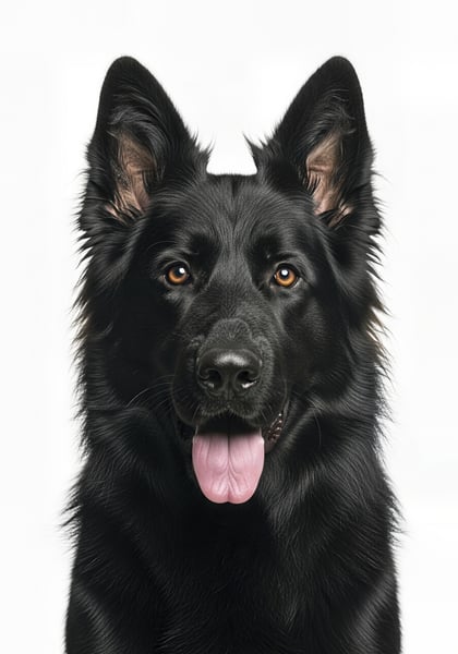 Cachorro retrato fundo branco