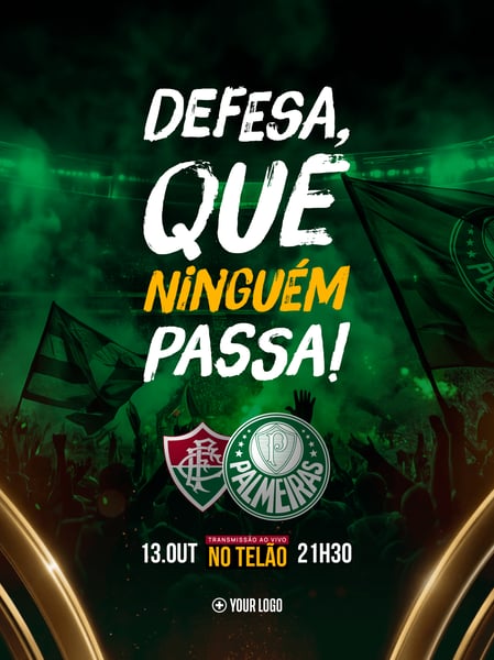 TRANSMISSÃO DE JOGO DE FUTEBOL SOCIAL MEDIA FLYER PSD EDITÁVEL