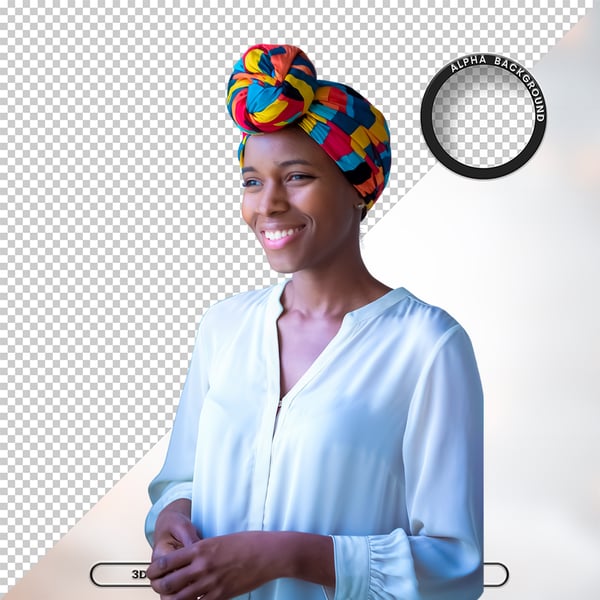 MULHER NEGRA AFRO ELEMENTO PSD PNG 25