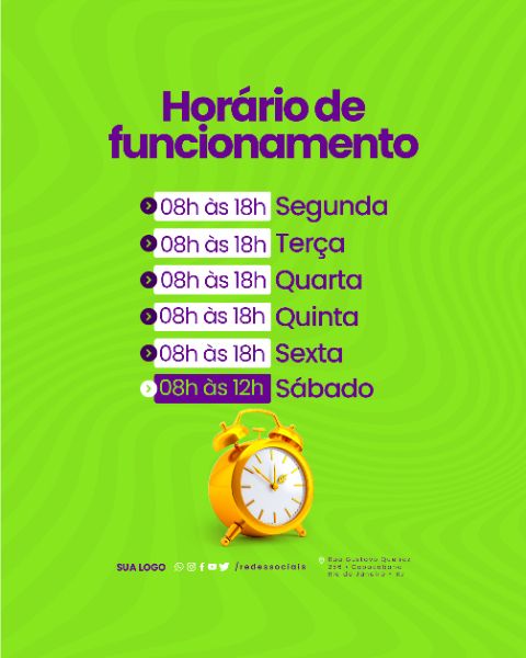 SOCIAL MEDIA - PROVEDOR DE INTERNET - HORÁRIO DE FUNCIONAMENTO