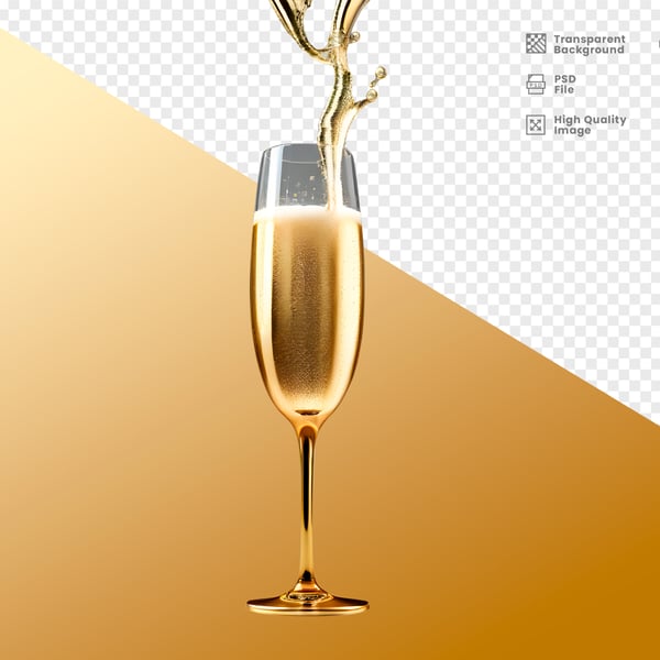 ELEMENTO 3D TAÇA DOURADA DECORAÇÃO NATAL ANO NOVO PNG