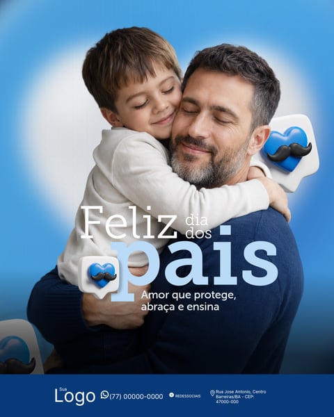 FELIZ DIA DOS PAIS 09 DE AGOSTO SOCIAL MEDIA PSD EDITÁVEL 1