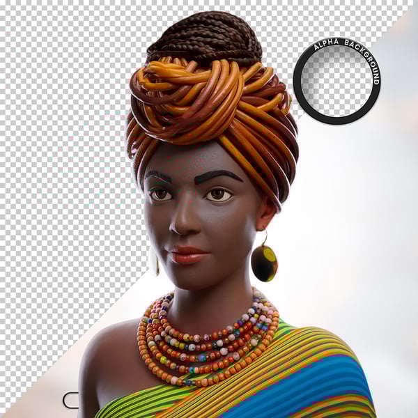 MULHER NEGRA AFRO ELEMENTO PSD PNG 6