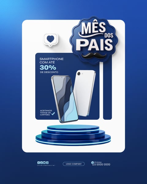 Oferta Dia dos Pais Vendas Banner Promocional Social Media PSD Editável 5