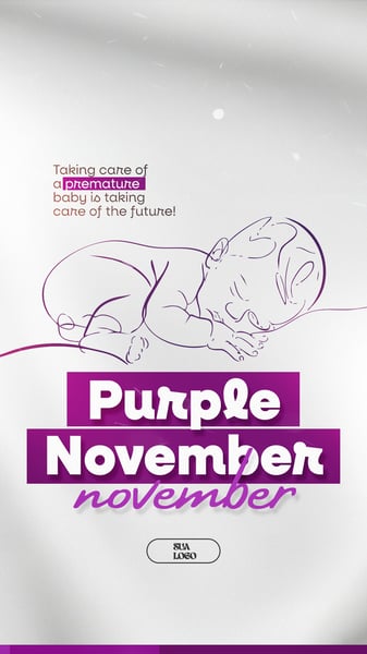 PURPLE NOVEMBER PREMATURITY AWARENESS MONTH SOCIAL MEDIA EDITABLE PSD 22