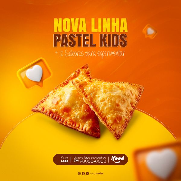 NOVA LINHA DE PASTEL KIDS PASTELARIA PASTEL SOCIAL MEDIA POST
