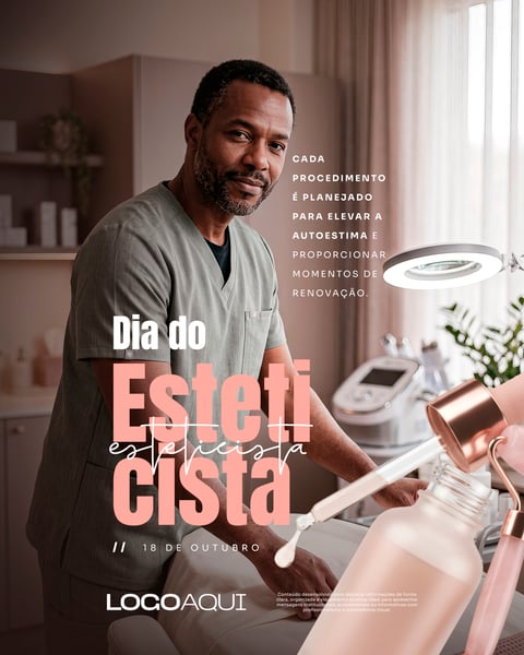 DIA DO ESTETICISTA CUIDADOS ESTÉTICOS SOCIAL MEDIA FLYER PSD EDITÁVEL