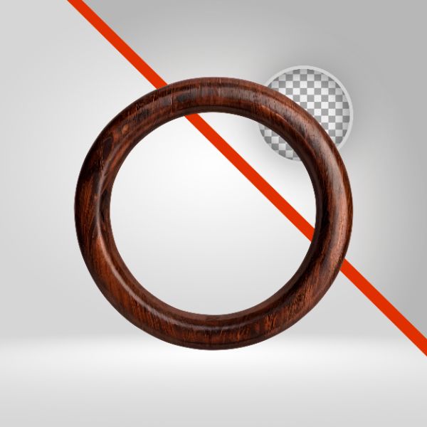ARO DE MADEIRA 3D, RODA, CÍRCULO COM FUNDO ABERTO, FUNDO TRANSPARENTE, ELEMENTO PNG, ELIPSE, ARTEZANATO