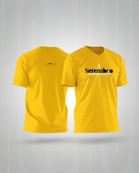 PSD MOCKUP DE MODELO DE CAMISETA SETEMBRO AMARELO DESIGN TOTALMENTE EDITAVEL T-SHIRT TEMPLATE FULLY EDITABLE