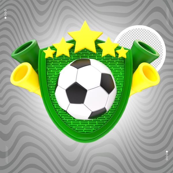 Emblema Futebol Copa do Mundo PSD Editável