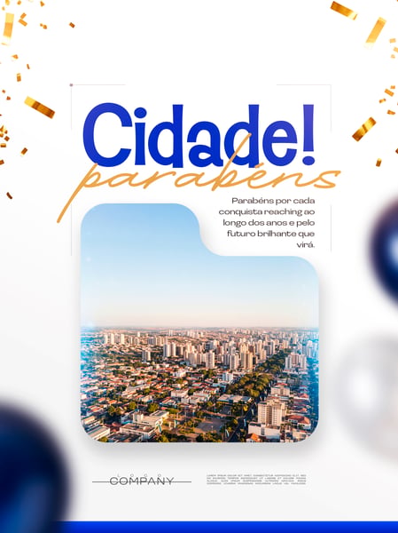 ANIVERSÁRIO DA CIDADE VISTA URBANA SOCIAL MEDIA FLYER PSD EDITÁVEL