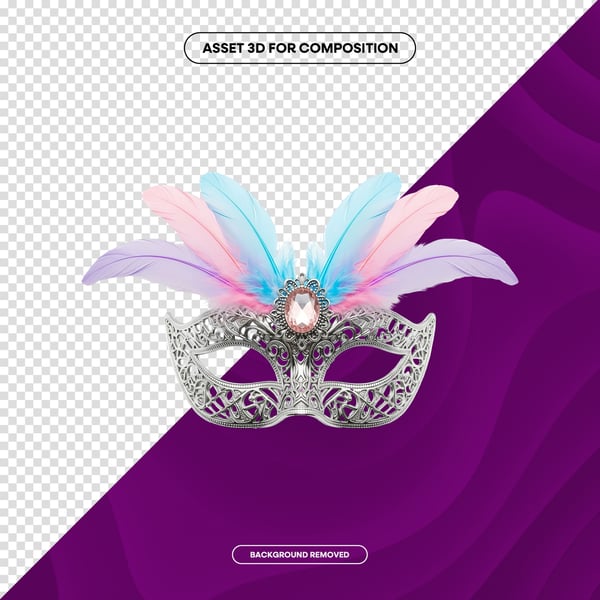 MÁSCARA DE CARNAVAL FESTA BRASIL PNG COMPOSIÇÃO 64 EDITADO
