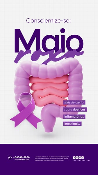 BSI MAIO ROXO CAMPANHA MÊS DE CONSCIENTIZAÇÃO SOBRE DOENÇAS INFLAMATÓRIAS INTESTINAIS STORY (2)