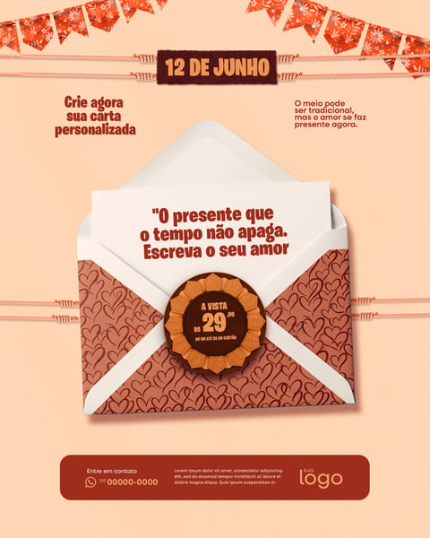 DIA DOS NAMORADOS ARRAIÁ DE PROMOÇÕES DE PRODUTOS SOCIAL MEDIA PSD EDITÁVEL 3