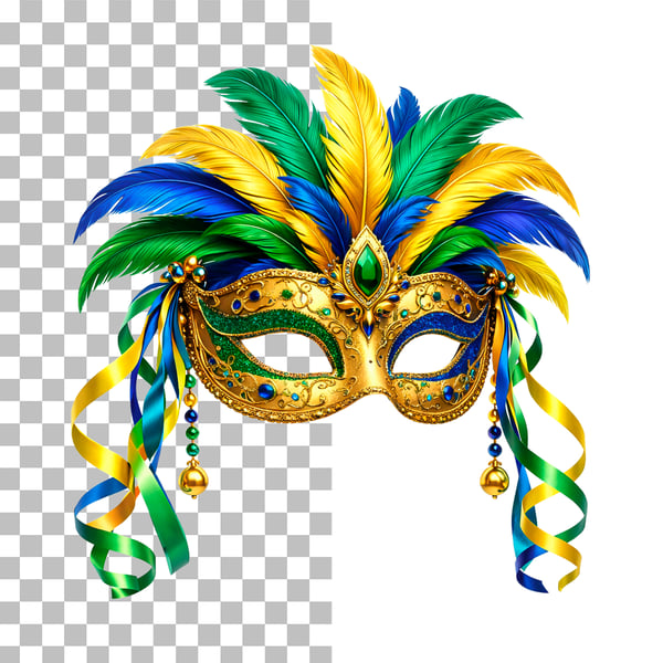 MÁSCARA DE CARNAVAL BRASILEIRA EM PNG TRANSPARENTE