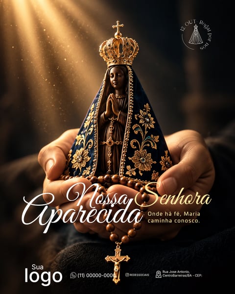 DIA DE NOSSA SENHORA APARECIDA 12 DE OUTUBRO SOCIAL MEDIA PSD EDITÁVEL 5