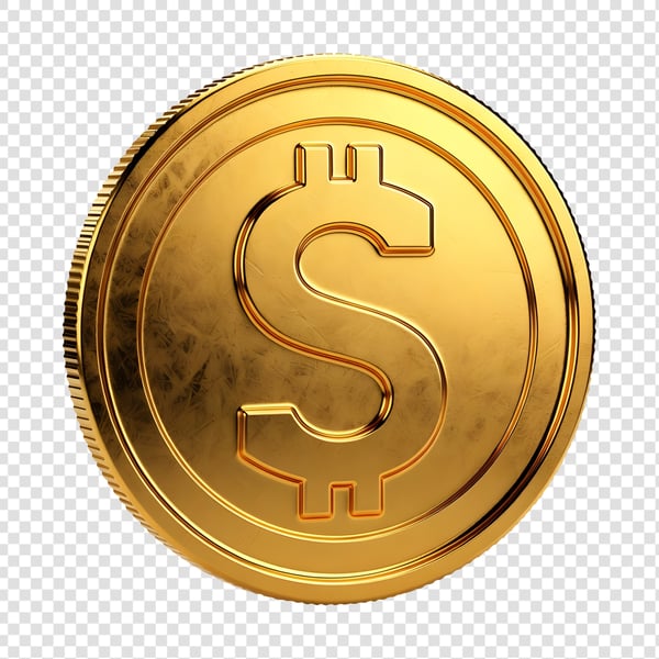 Moeda dourada com cifrão 2